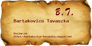 Bartakovics Tavaszka névjegykártya